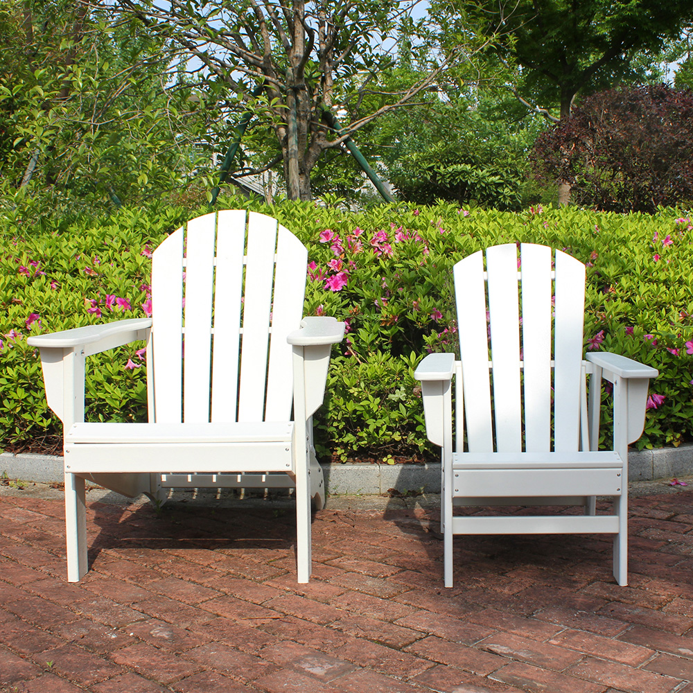 ADM003 Weiß-Orange Adirondack-Strandstuhl – Gartenmöbel HDPE-Stuhl