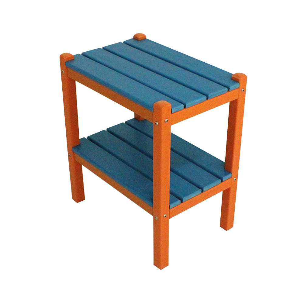 TTM003 Blau Orange HDPE Outdoor-Set Beistelltisch/Stuhl für den Garten, Terrasse, Balkon im Freien