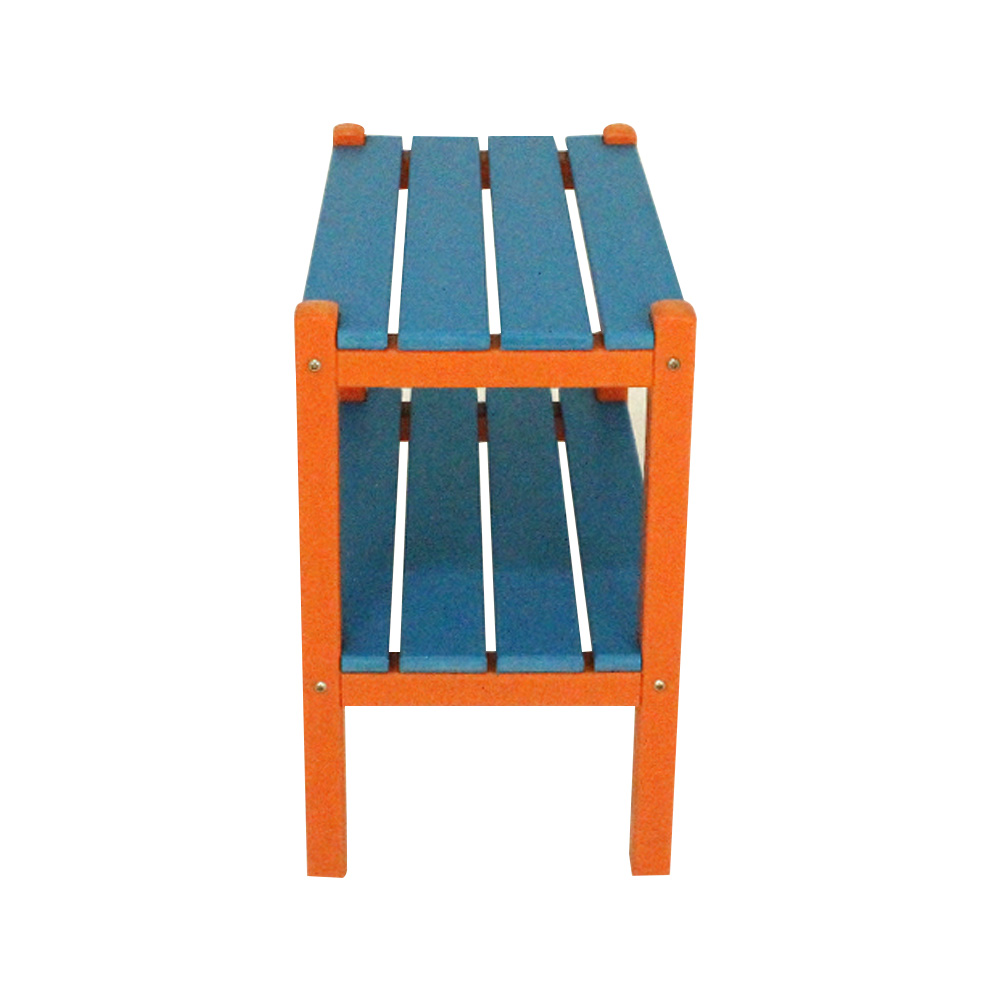 TTM003 Blau Orange HDPE Outdoor-Set Beistelltisch/Stuhl für den Garten, Terrasse, Balkon im Freien