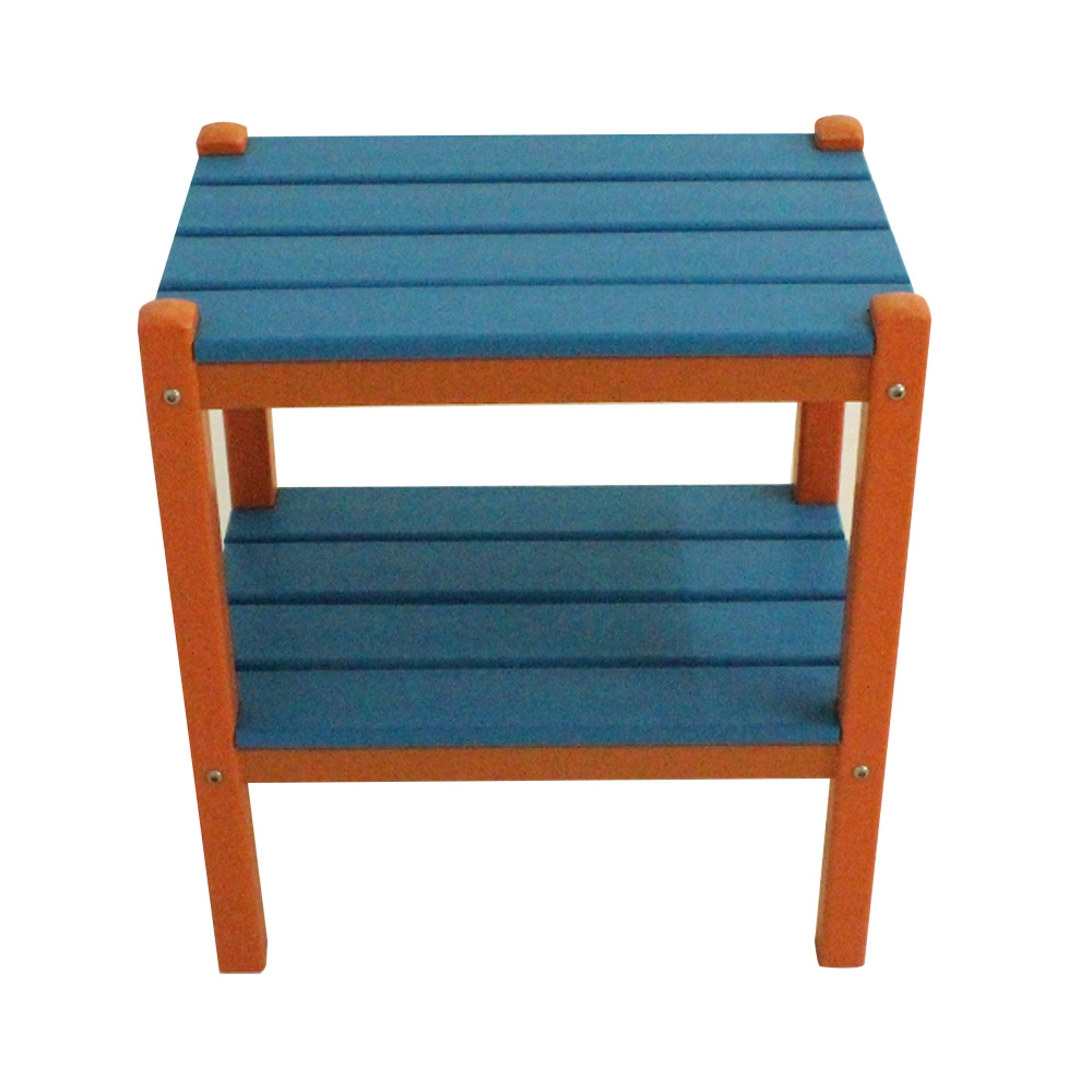 TTM003 Blau Orange HDPE Outdoor-Set Beistelltisch/Stuhl für den Garten, Terrasse, Balkon im Freien