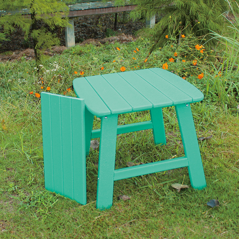 TTM001 HDPE 2-lagiges Regal ausziehbarer Adirondack-Schaukelstuhl für die Terrasse im Freien mit Beistelltisch