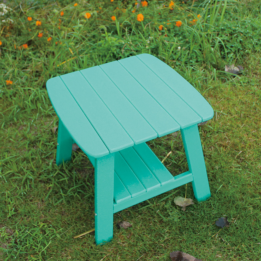 TTM001 HDPE 2-lagiges Regal ausziehbarer Adirondack-Schaukelstuhl für die Terrasse im Freien mit Beistelltisch