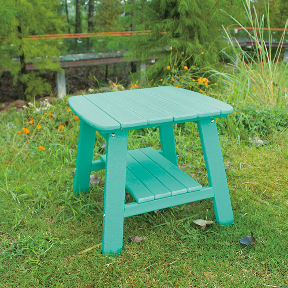 TTM001 HDPE 2-lagiges Regal ausziehbarer Adirondack-Schaukelstuhl für die Terrasse im Freien mit Beistelltisch