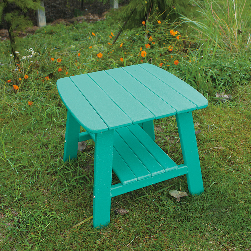 TTM001 HDPE 2-lagiges Regal ausziehbarer Adirondack-Schaukelstuhl für die Terrasse im Freien mit Beistelltisch